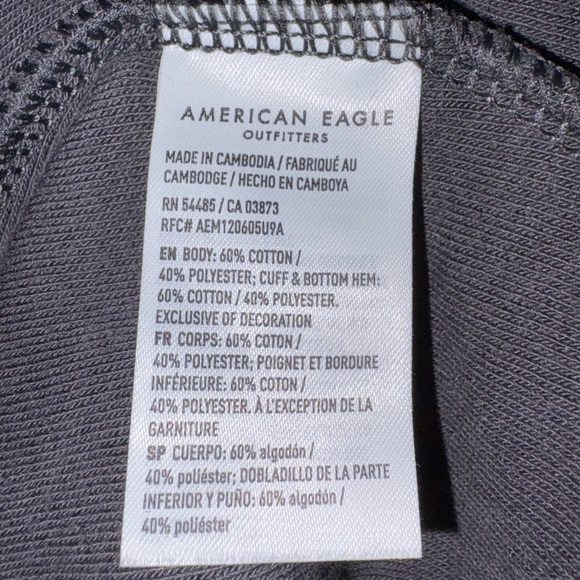 American Eagle This Feels Seriously Huggable Sweatshirt Dark Charcoal – Small - Picture 9 of 12